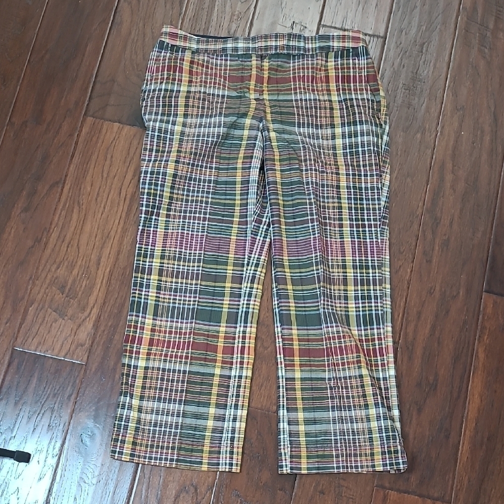Tommy Hilfiger Colorful Plaid Cropped Pants size 8